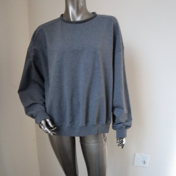 Brunello Cucinelli Monili Sweatshirt Gray Drop Shoulders Relax Cotton Size XXL - Picture 5 of 9